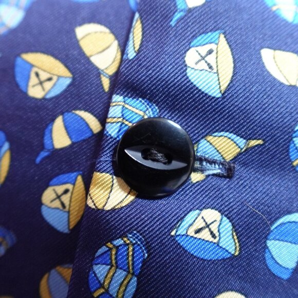 New & Lingwood Vest Small Blue Waistcoat 100% Silk Made in England - Picture 3 of 10